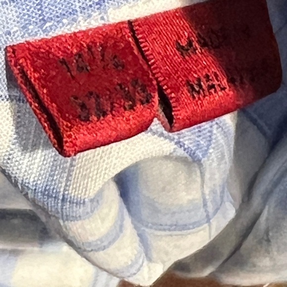 Hugo Boss Classic Checkered Blue Mens Dress Button Down Shirt - Picture 6 of 6